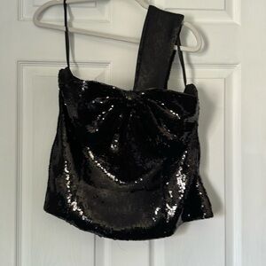 Sequin black top